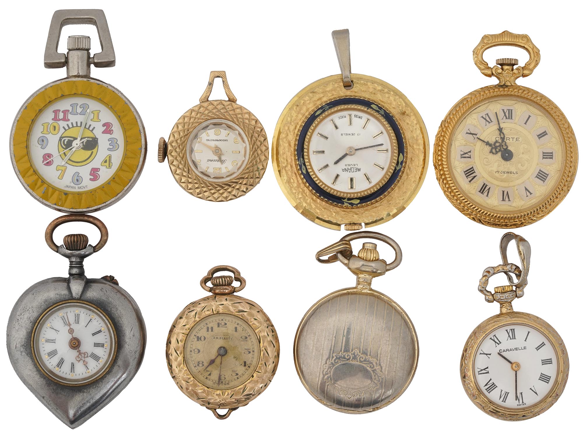 COLLECTION OF EIGHT VARIOUS DESIGN POCKET WATCHES PIC-0